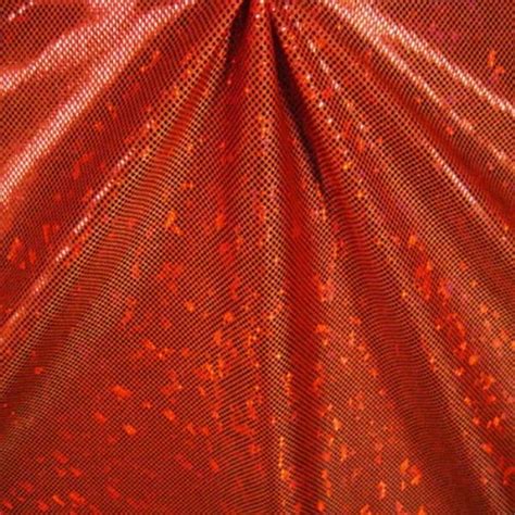 Orange Metallic Hologram Spandex Fabric 